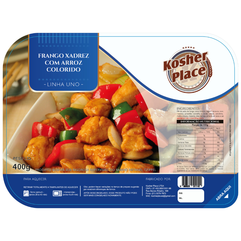 Frango xadrez com arroz colorido – Kosher Place